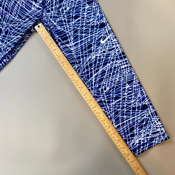 Women's Nike Pro Crop Leggings Blue & White Abstract Print Small Dri-Fit - Picture 11 of 16